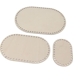 Häkel-Taschenboden aus Holz, 3er-Set, Leicht Gewebter Holzboden für die Korbherstellung, Geeignet für Umhängetaschen und Rucksäcke, Zuverlässiges und Festes Material