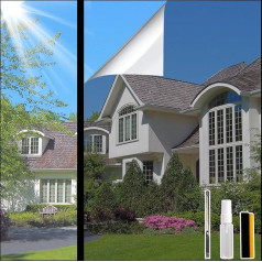 Mirror Film, Window Film, Privacy Screen, Self-Adhesive Sun Protection, Anti-UV Film, Window Film, Sun Protection from Inside, Transparent from Outside, Opaque (Silver, 90 x 400 cm)