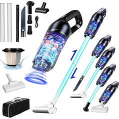 Handheld Vacuum Cleaner, 11 in 1 Strong 15000Pa Handheld Vacuum Cleaner Battery Bagless Wet Dry Test Winner Car Vacuum Cleaner 120 W Wireless Handheld Vacuum Cleaner Mini Vacuum Cleaner USB