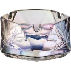 Uotyle Glass Ashtray Round 4.7 Inch Diameter Multicolor Crystal Glass Ashtray for Indoor/Outdoor/Living Room/Bar/Office/Restaurant