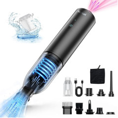 Jeebel Handheld Vacuum Cleaner 8000Pa Electric Air Pump with 7800 mAh Battery - 50000 rpm Dust Blower 4-in-1 85 W Wireless Handheld Vacuum Cleaner Mini Vacuum Cleaner for Car PC Pet Hair Air Mattress