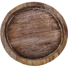PRETYZOOM Rustikaler Kerzenhalter aus Holz, kleine Stumpenkerze, Teller, Bauernhaus, Esstisch, Küche, Arbeitsplatte, Couchtisch, Organizer für Heimdekoration, 20,5 cm
