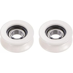 sourcing map 2 x Guide Pulley 8x26x10.3mm Ceramic Groove Pulley Bearing for Lock Stitch Machines Sewing Machines White