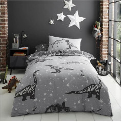 GC GAVENO CAVAILIA Kids Single Duvet Cover Dinosaur World T-Rex Jurassic Park Stars Galaxy Reversible Junior Bedding Set