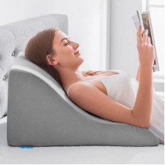 NOFFA Reading Pillow for Bed and Sofa - Memory Foam Wedge Cushion - Ergonomic Backrest Pillow - Perfect for Back Support when Relaxing, Playing, Reading or Watching TV - Wide