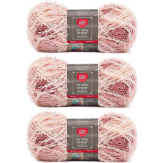 Red Heart Scrubby Stripes Peachy Yarn 85g Polyester 4 Medium (Worsted) 80m Knitting/Crochet