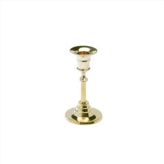 NKlaus 2875 Candlestick 12 cm High Candle Holder Brass Gold Shiny for Candles Diameter 2 cm Table Candle Taper Candle Modern Classic Look Wedding Christening Decoration