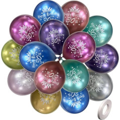 Metallic Happy 30th Birthday Decorations Women Men 30th Birthday Balloons Supplies Chrome Happy 30th Birthday Balloons 12 in 20 Pack