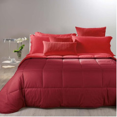 Caleffi - Quilt Bicolour Plain Bordeaux Double Bed