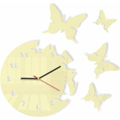 Round and modern butterfly wall clock with no tick sound