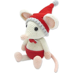 Hardicraft HC-40IC53 Christmas Mouse Crochet Pack, Cotton, Off White, One Size