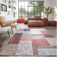 BALTA Traditional Design Print Vintage Multicoloured Rug for Indoor Use - Living Room - Bedroom, Rug 160 x 230 cm, Patchwork, Machine Woven 100% Polyester, 160 x 230 cm, Multicoloured