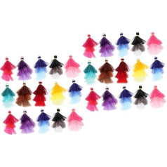 NUOBESTY 40 Stk Drei Lagen Hängende Fransen Mit Quasten Quastenanhänger Wohnaccessoires Dekor Ohrringe Liefert Verzierungen Diy-ornamente Miniaturdekoration Handdekor 6cm Baumwolle Kleidung