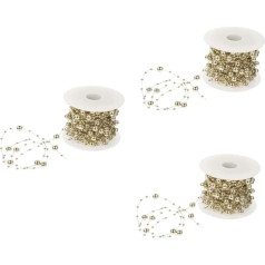 NUOBESTY 3 Rollen Perlenmaterial Perlenroller selber Machen künstliches para Weihnachtsdekorationen Hochzeitsdekorationen Anhänger aus Plastikperlen Perlenkette hängende Verzierungen Herbst