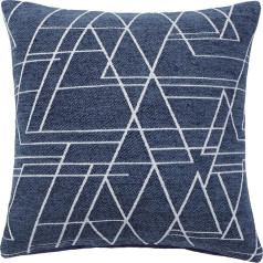 Sourcing Map Woven Textured Chenille Modern Concise Soft Square Cushion Cover for Bedroom Sofa Car 18 x 18 Inch Polyester Navy Blue 18 x 18 Inch