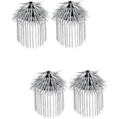 DIYEAH 1 Pair of Catchring Actual Men's Fashion Attractive Golden Tassel Shoulder Tag Punk Clothing Shoulder Jewellery Edge Rivets Shoulder Board Man Shoulder Board Vintage Brooch