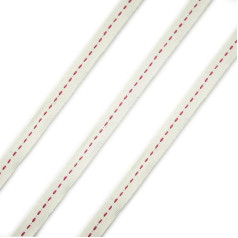 HAND® Flaches Baumwollseil für Verzierung von Kleidungsstücken, 5 m x 10 mm, Cremefarben / Rot