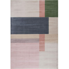 SAFAVIEH Orwell Collection Geometric Rug for Living Room, Dining Room, Bedroom, Short Pile, Ivory and Charcoal, 160 x 231 cm