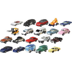 Matchbox FGM48-20-Pack with Poster, 1:64 Die-Cast Vehicles Gift Set, 20 Toy Cars, Random Selection, for Collectors and Children Aged 3+