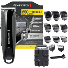 REMINGTON HC5880 Virtually Indestructible Hair Clipper, Impact-Resistant Polycarbonate Casing, 11 Attachment Combs - Grey / Black