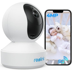 Reolink 2K 4MP Pan Tilt Smart WiFi Security Camera Indoor, 2.4GHz 5GHz Dual-band WiFi Camera for Baby, Pet, Nanny Monitoring, Smart Human/Pet Detection with Auto Tracking, 2-Way Audio, E1 Pro (Pack of 2)