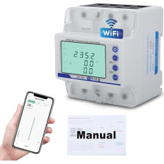 DEWIN Electric Meter 3 Phase Smart Meter Two-Direction Three-Phase Meter for DIN Rail 380 V 100 A TUYA WiFi Photovoltaic Meter Restart Switch Intelligent Restart Protection