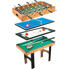 Calma Dragon 6611 Multigame Table, 4 in 1, (Dimensions: 81 x 43 x 73 cm) Billiards, Ping Pong, Hockey and Table Football, for the Whole Family, Multiplay for Adults and Children, Game