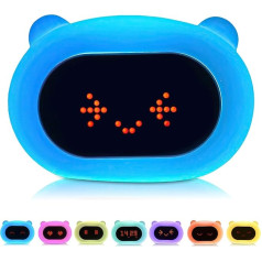Kadoing® Bears Children's Alarm Clock - with Facial Expression and Typing Function - Alarm Light for Children - Sleep Trainer - Sleep Alarm Clock - Night Lamp - Children's Lamp - Toy Alarm Clock