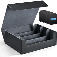 GOQELK DeckBox Card Tray for 2000+ Cards, Trading Card Box, PU Leather Trading Card Storage with Magnetic Closure, Ideal for MTG, Magic the Gathering, Yu-Gi-Oh! and Other TCGs