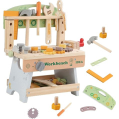 Kids Workbench Multipurpose Wooden Workbench Educational Toy for Boys and Girls Construction Set with Tool Boxes