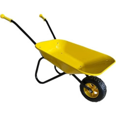 ASC Yellow Black Metal Wheelbarrow Kids Toy Play Farm Gardening