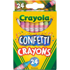Crayola Confetti Crayons, Multi Colour Crayons, Kids Colouring Supplies, 24 Count