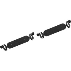 HAPINARY 2 x Pushchair Pedal Extension Pram Footrest Organiser Pram Foot Extension Seat Travel Feet Stand Buggy Footrest Plus Cushion Black Iron Tube