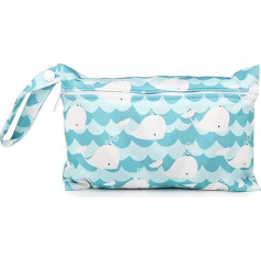 USTNIR Nappy bag, wetbag, reusable, wet bags for on the go, wet bag for babies, nappies, dirty clothes and other accessories, blue
