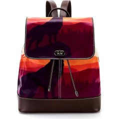 Wolf Hintergrund Personalisierte Schultaschen Büchertaschen für Teenager, Mehrfarbig, 27x12.3x32cm, Rucksack Rucksäcke