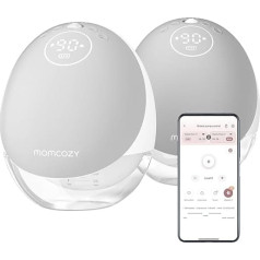 Momcozy Breast Pump M9 Hidden and Comfortable Portable Breast Pump (Silver Grey, Pack of 2)