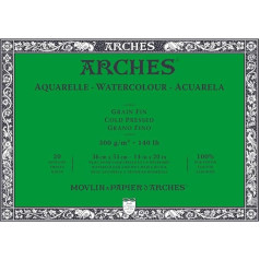 ARCHES A1795063 Block Enc 4L 36 x 51 20H Watercolours 100% Fine 300 g White Natural White