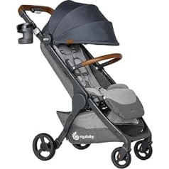 Ergobaby Metro+ Deluxe Pram Buggy with Reclining Function, Premium Children's Buggy from Birth to 22 kg, Foldable and Car Seat Compatible, Height-Adjustable Handlebar, London Grey