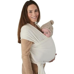 Mushie Baby Sling for Newborns & Babies | 100% Organic Cotton | With an Integrated Bag | From 8-33 lbs | Breathable to Avoid Overheating | Ivory