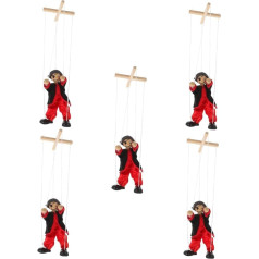 TOYANDONA 5 Stück Schnur Marionette Clown Plüschtier Piratenkegelpuppe Clownfiguren Clown-Puppe Clownpuppe Plüsch Spielzeug Zubehör für Puppenspiele Puppen für Puppentheater hölzern Black