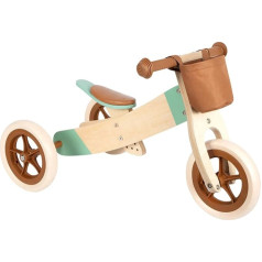 small foot Maxi Balance Bike and Tricycle Caramel Brown, Height-Adjustable Wooden Wheel, for Children from 12 Months, 12498