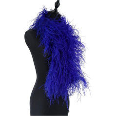 GEM DRILL 12 Layer Dyed Colorful Ostrich Feather Boasis Fluffy Natural Craft Fluffy Plum Scarf for Wedding Clothes Decoration Custom Colors and Length (0.5m/1m/5m) (Color : Royal Blue, Size:2M)