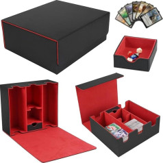 beibijio Deck Box for MTG Cards, Trading Cards Storage Box Holds 1200+ Cards with Cube Compartment, 6 Dividers, Magic the Gathering Card Case, PU Leather Strong Magnetic Card Deck Case for CCG TCG