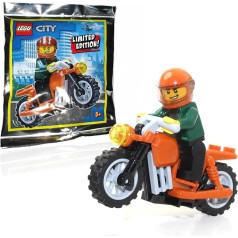LEGO Town City Mini Figure - Cool Kid on Dark Orange Motorcycle Foil Pack Limited Edition (Pack of 16)