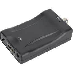 HDMI to BNC Converter, Audio Video Converter for NTSC/PAL Formats, HDMI Input, BNC Coax Output, Display HDMI Video on Normal TVs and VHS Recording/Video Players and DVD Recorders