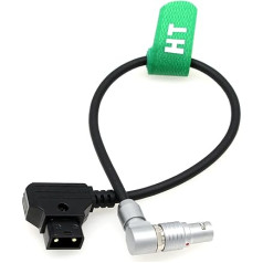 HangTon Red Komodo-X Epic Scarlet Dragon DSMC2 V-Raptor Camera D-Tap to Female 90° Rotatable Adjustable Right Angle 6 Pin Power Cable 30cm