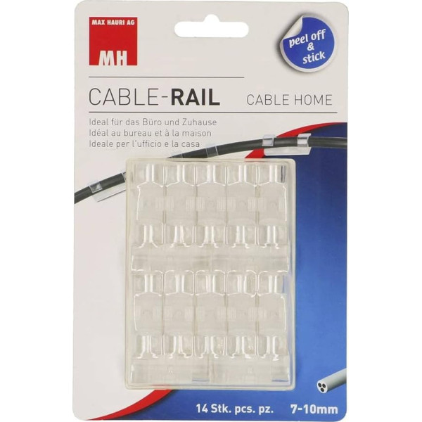 Max Hauri AG Cable Clip Self-Adhesive 164657 Bundle Diameter Range 10 mm (Max) Transparent Pack of 14