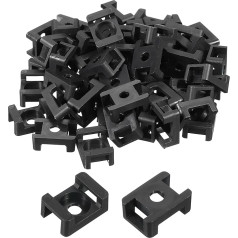 sourcing map Pack of 250 Cable Tie Base Saddle Type Holder Wire Holder 22.3 x 15.9 x 9 mm Wire Clips Organiser Brackets Clamps for Electronic Wires, Black 0.21 Inch Diameter