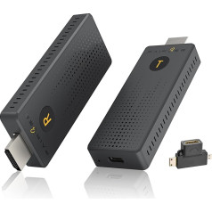Wireless HDMI Transmitter and Receiver 4K, FAIRBEE Wireless HDMI Extender Kit, 2 in 1 HDMI Adapter Included, Plug and Play, HDMI Transmitter and Receiver