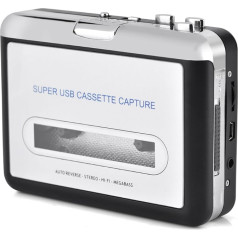 Zerone Portable Audio Cassette Converter, USB Cassette to MP3 Cassette Recorder with CD Headphones